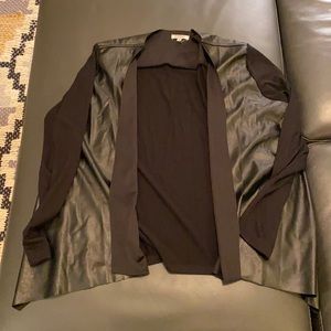 Faux Leather In the Front Comfy in the Back Over Coat/Sweater Size XL
